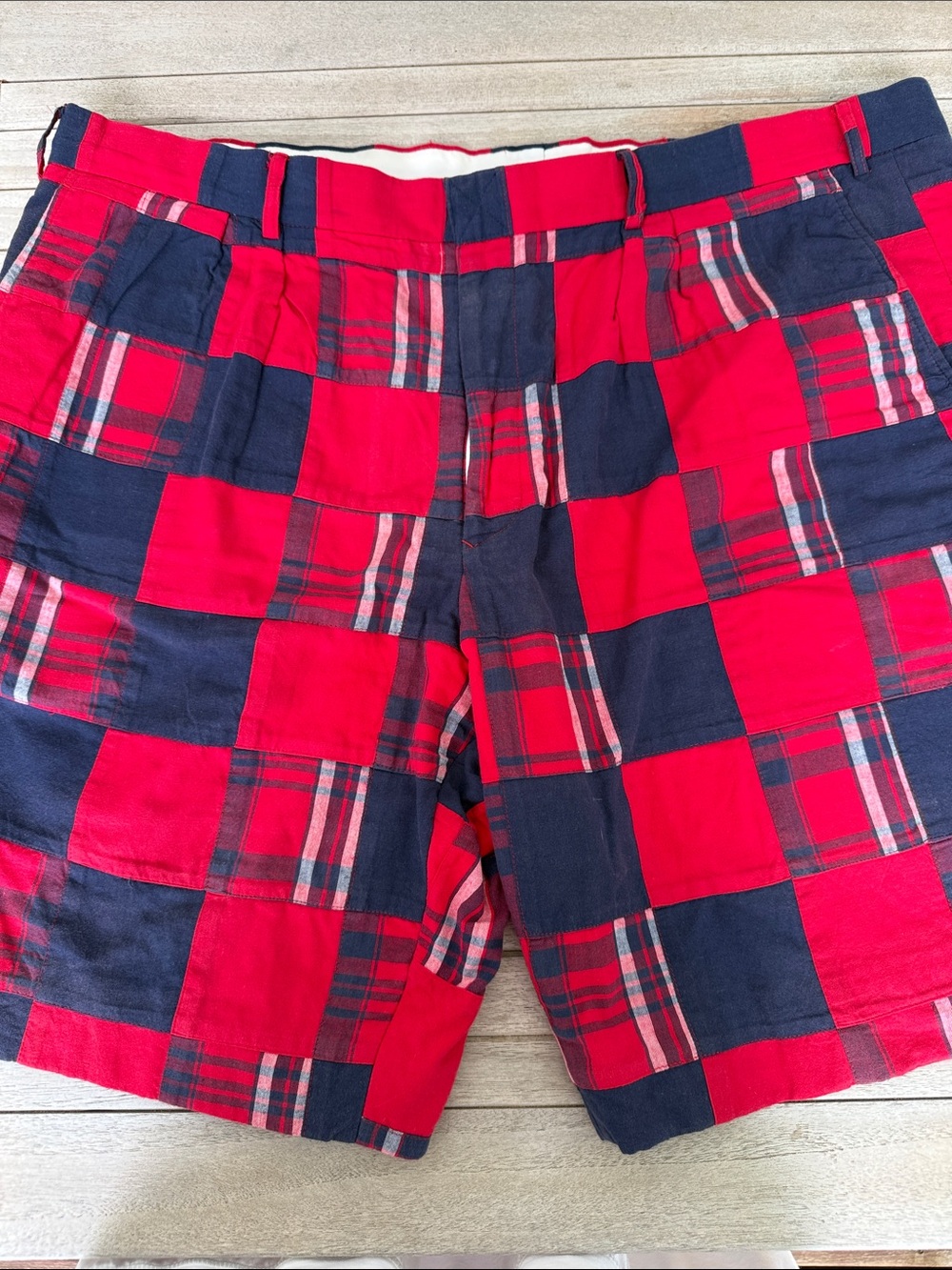 English Sports Shop Bermuda Cotton Shorts - Red, Navy, White